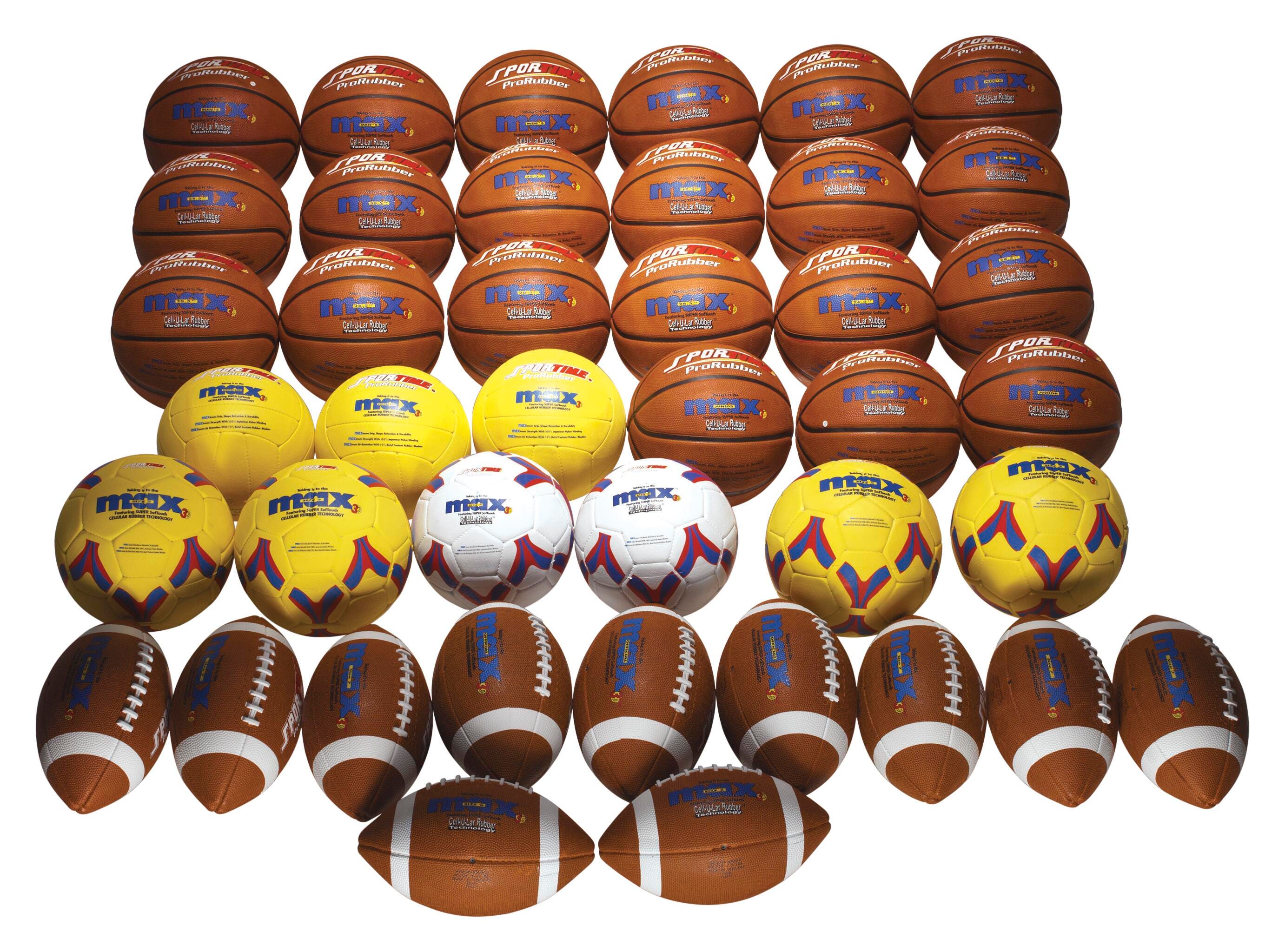 Sportime Max Pro-Rubber Ball Pack, 44 Pieces, Item Number 029455